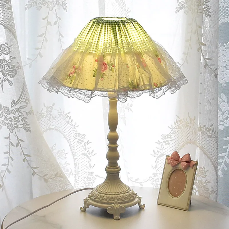 Solar Lamp - Franse pastorale tafellamp, slaapkamerlamp, prinsessenstijl, meisjesachtig,