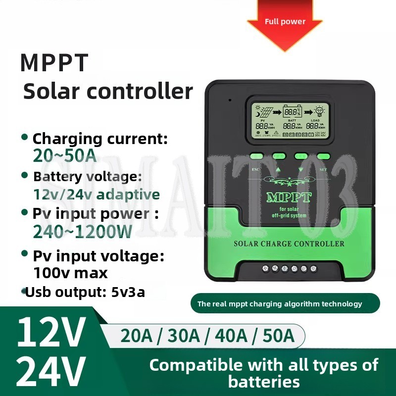 Charge Controller Solar - MPPT Solar-laadregelaar 12V/24V Auto | Universeel