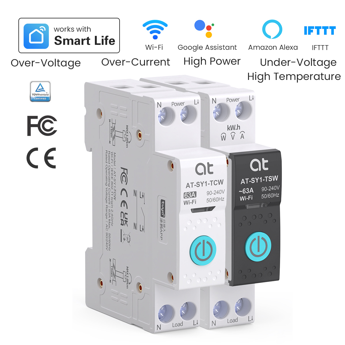 Energy Monitor Meter - Tuya WiFi Stroomonderbreker Smart 1P +