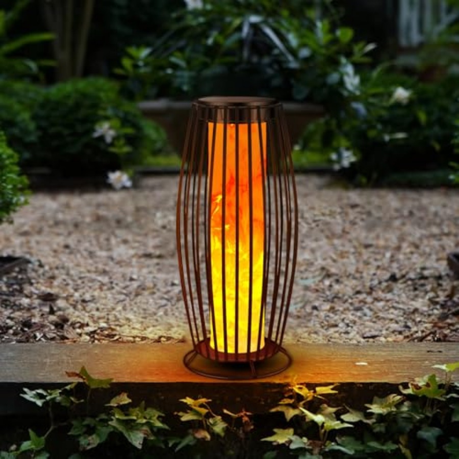 Solar Lamp - Zonne-buitenvloerlamp Flikkerende vlam Zonne-buitenlamp Zonne-lantaarns Buiten