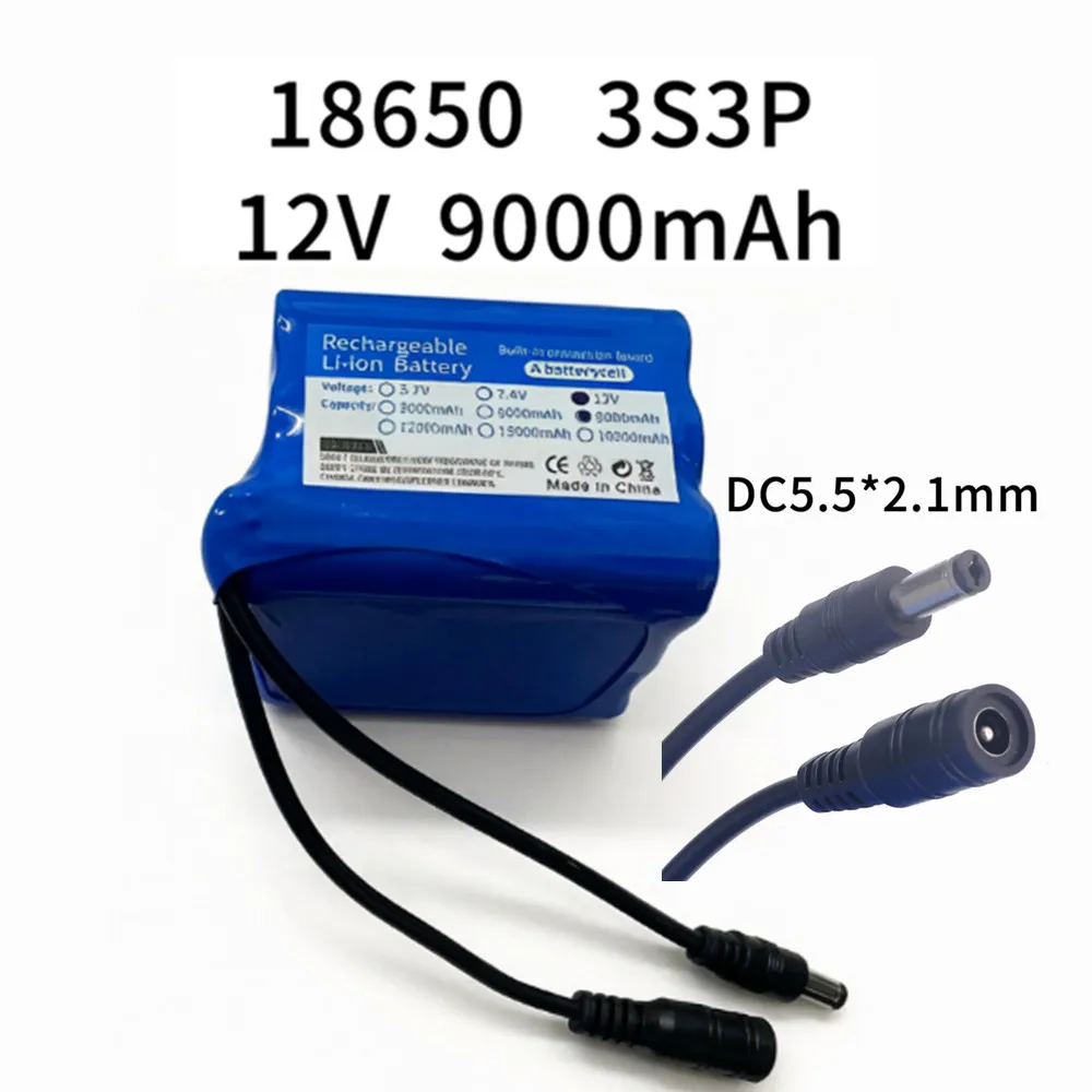 Lithium Battery 12V - 12V 9000mAh 3S3P lithium-ion batterij, voor