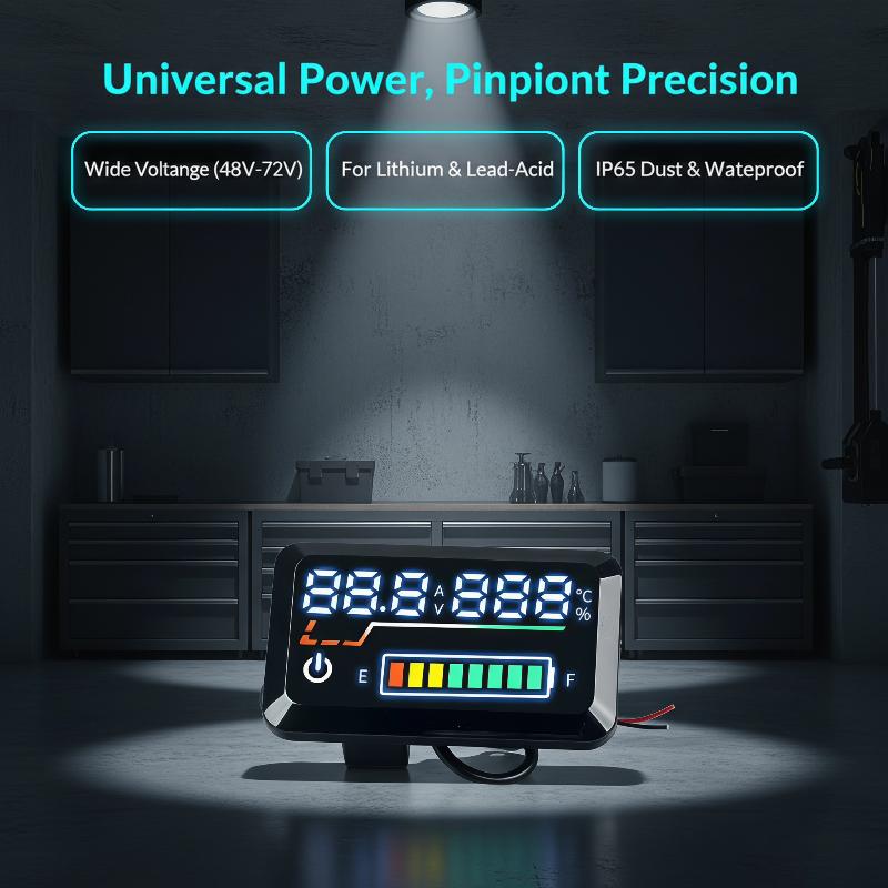 Energy Monitor Meter - Nieuwe precisie-spanningsmeter digitale batterijniveau-indicator 48V-72V vermogensdisplay