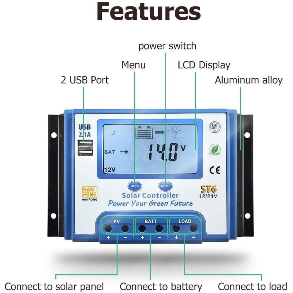 60A Solar Charge Controller 12 - Charge Controller Solar recensie en prijs